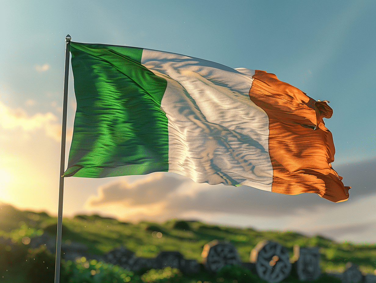 Origine et signification du drapeau irlandais : histoire et symboles