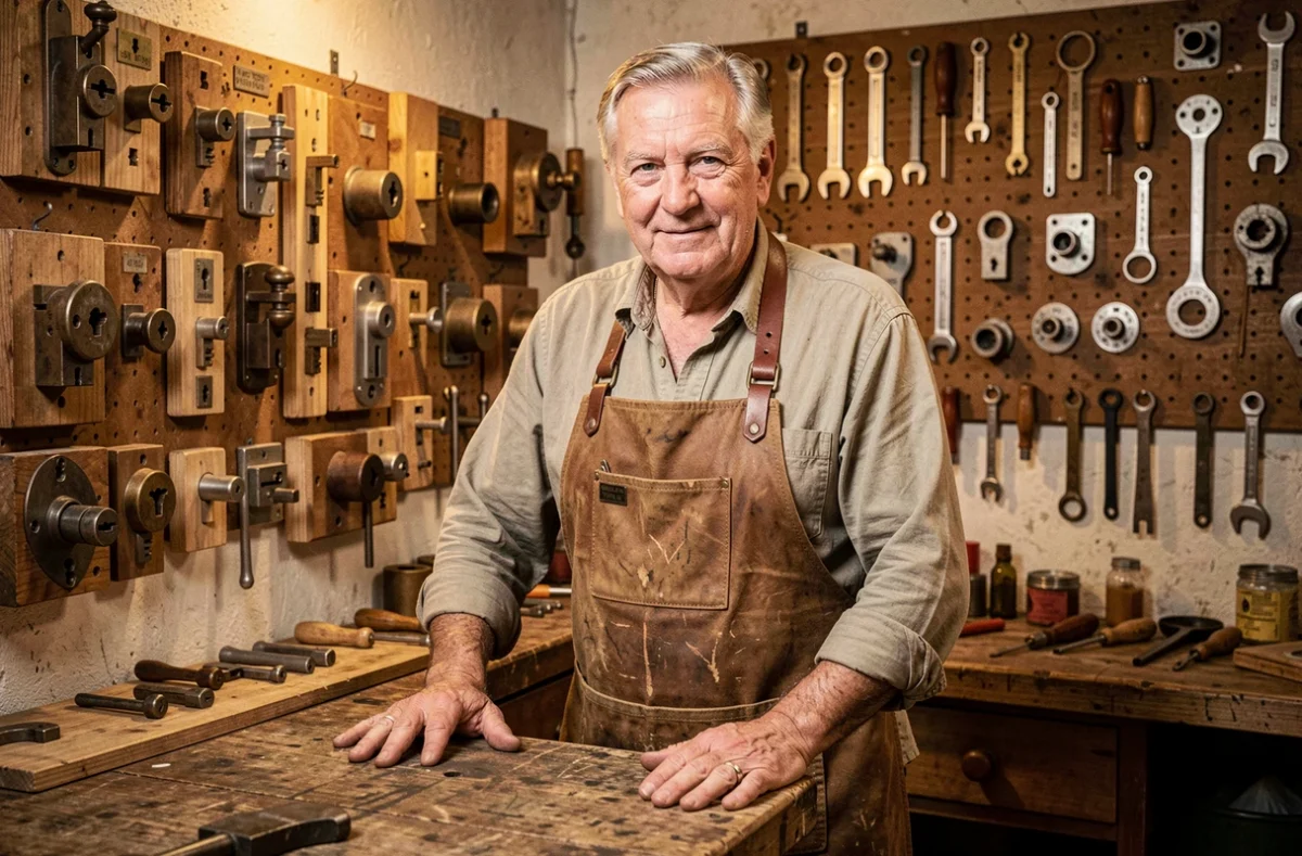 Artisan serrurier historique de Clé Dauphinoise dans son atelier traditionnel en Isère