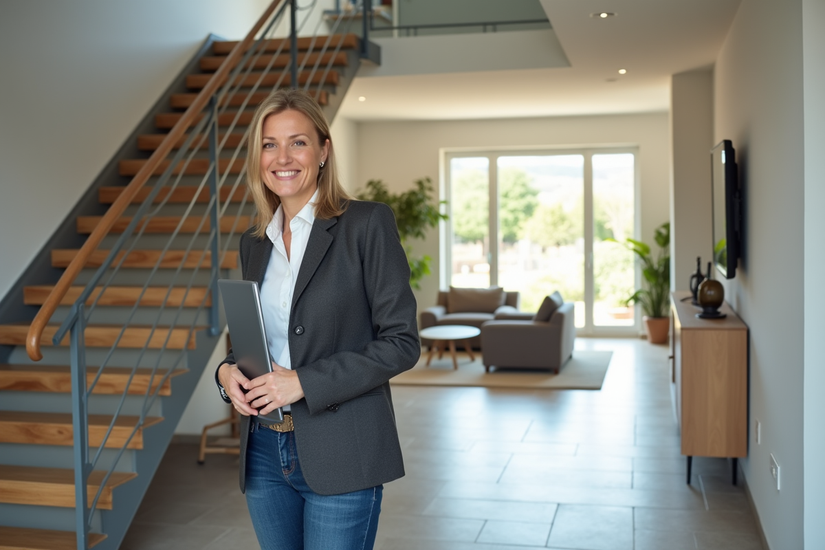 Femme souriante dans l