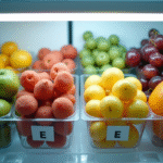 Fruits frais organisés dans un réfrigérateur moderne