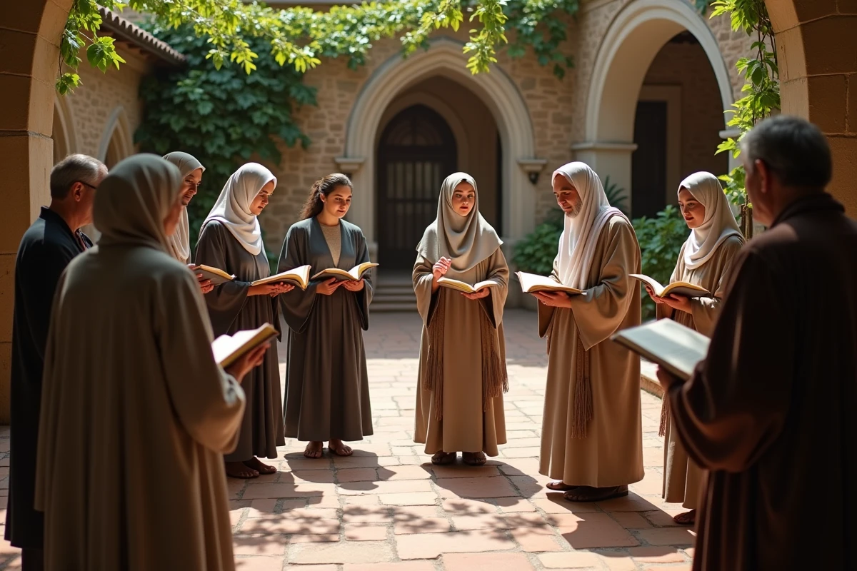 Groupe de personnes discutant autour d un chiffre 1441 en plein air