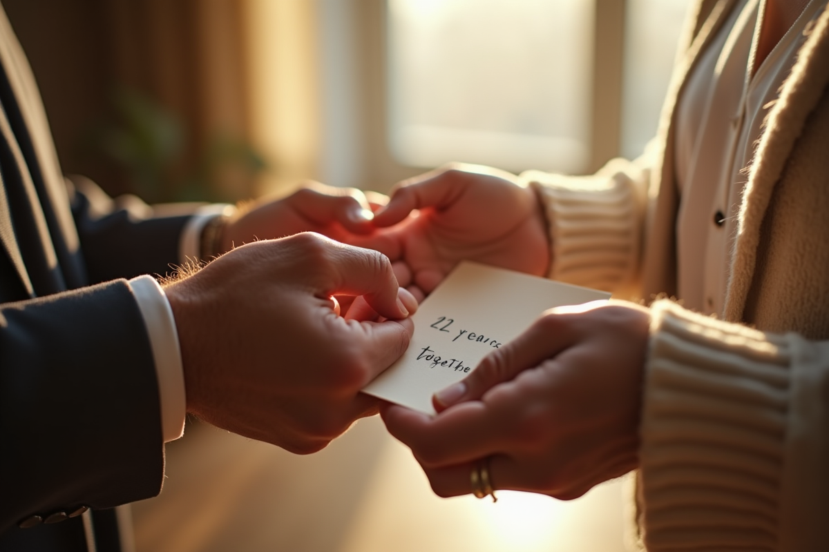 Mains d un couple âgé tenant une lettre d amour